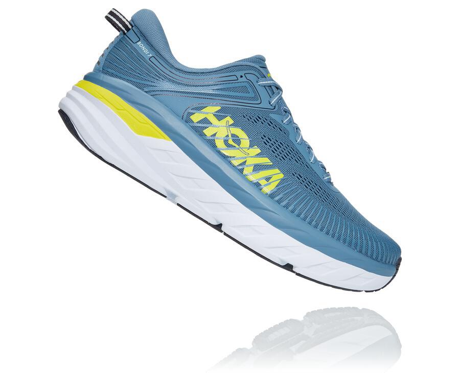 Hoka One One Tenisky Panske Modre - Bondi 7 - 87963-LMFO